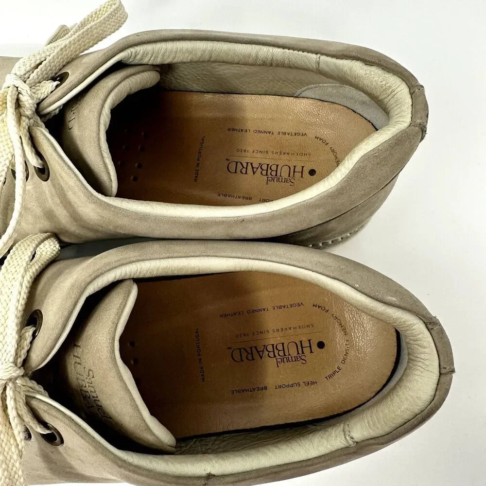 Samuel Hubbard Womens‎ Beige Lace Up Leather Sneaker Shoes Size 9